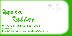 marta kallai business card