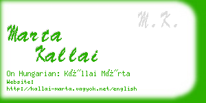 marta kallai business card